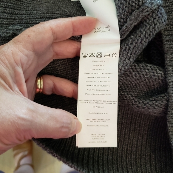 PROMOD Grey Heather V Neck Knit Sweater Vest, long vest, vintage sweater vest Sm - Picture 8 of 13